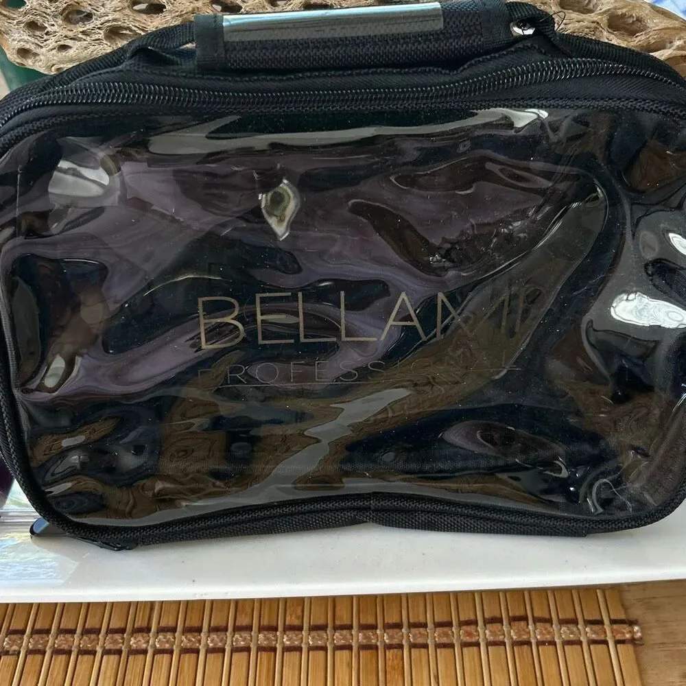 NWT Bellami professional black and clear vinyl carrying case extensions cosmetic